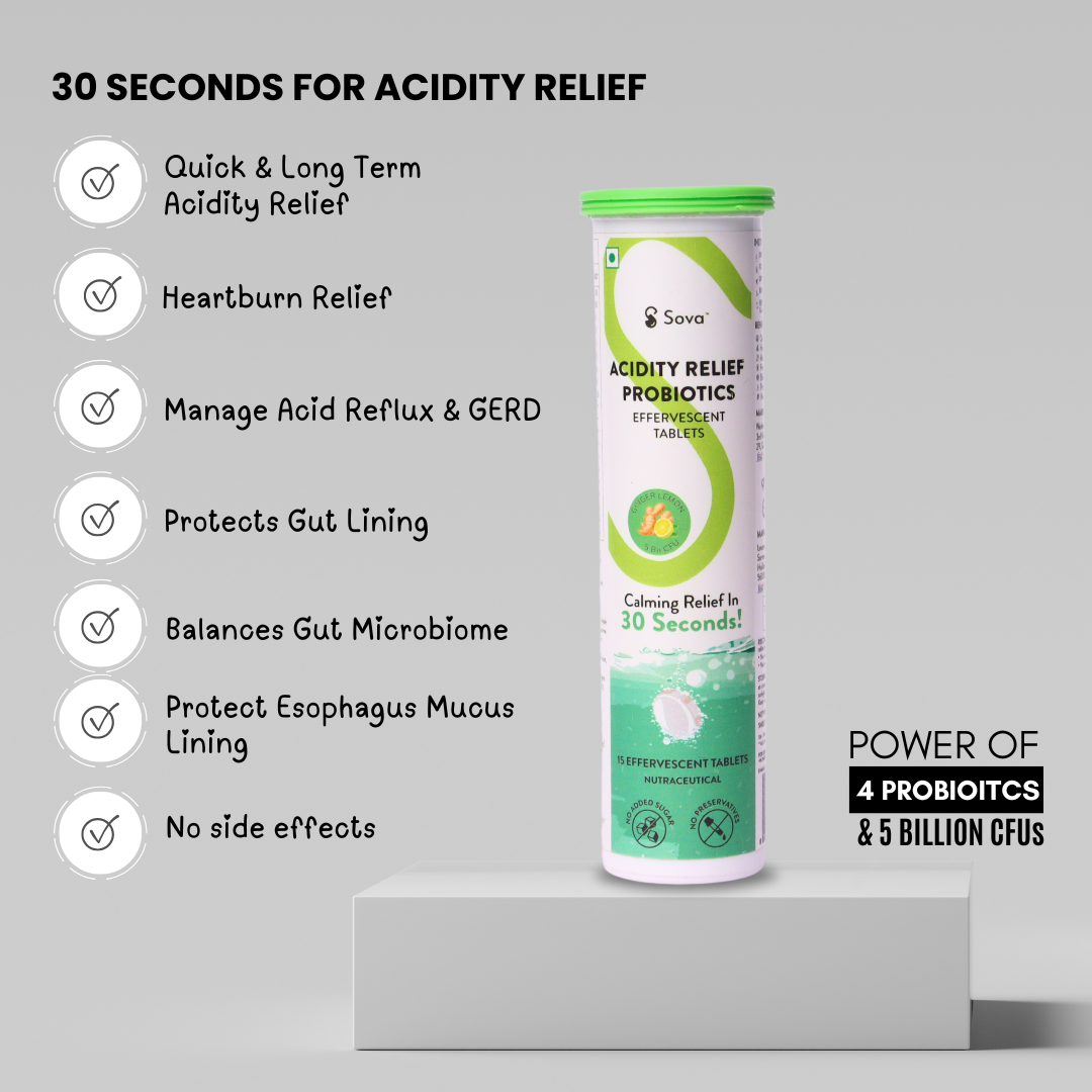 Acidity Relief Probiotics Effervescent Tablet | 30 Seconds Acidity Relief